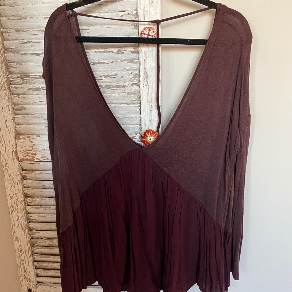 Kimchi Blue Deep v drape top